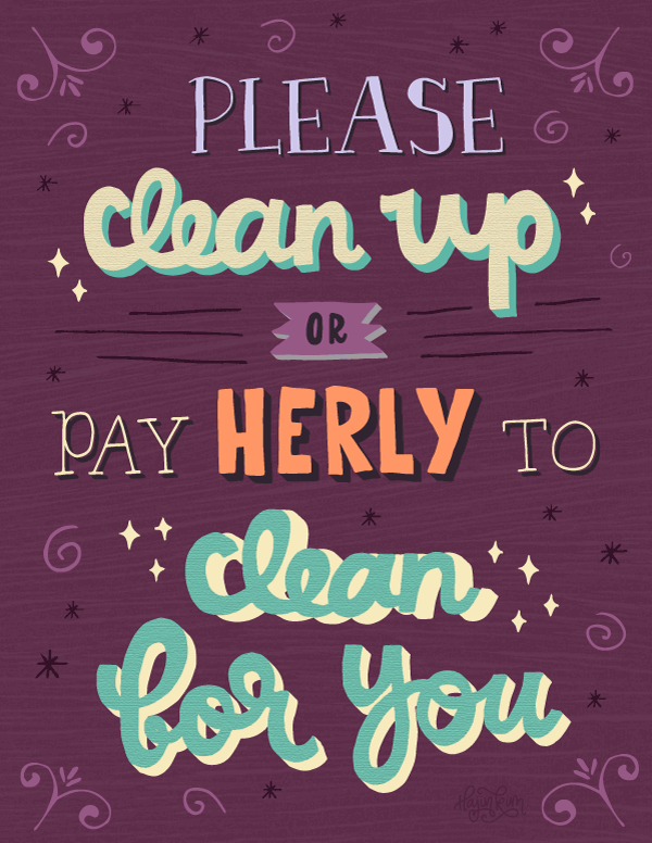 Clean Up Lettered Sign