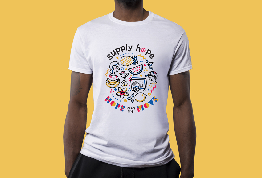 Hajin Kim Letterer Illustrator T Shirt Design for Supply Hope